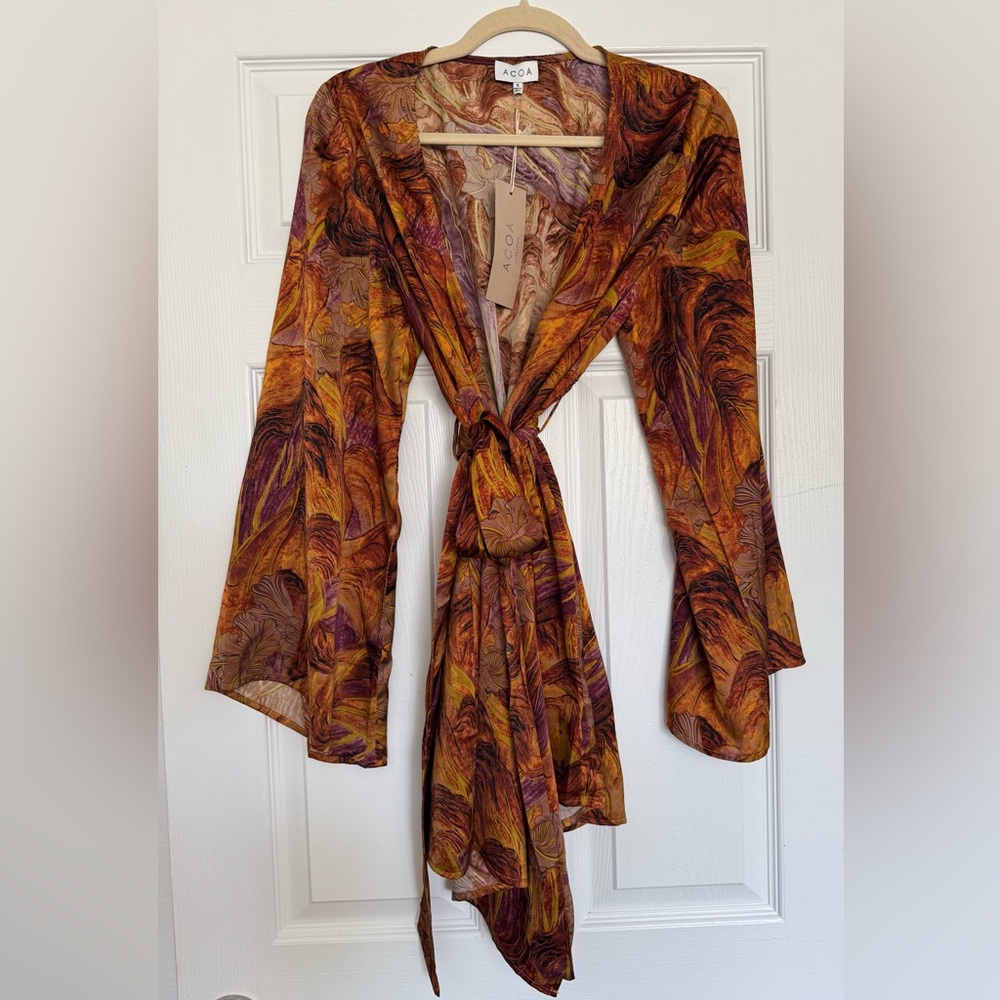 Women's Marbled Print Wrap Dress